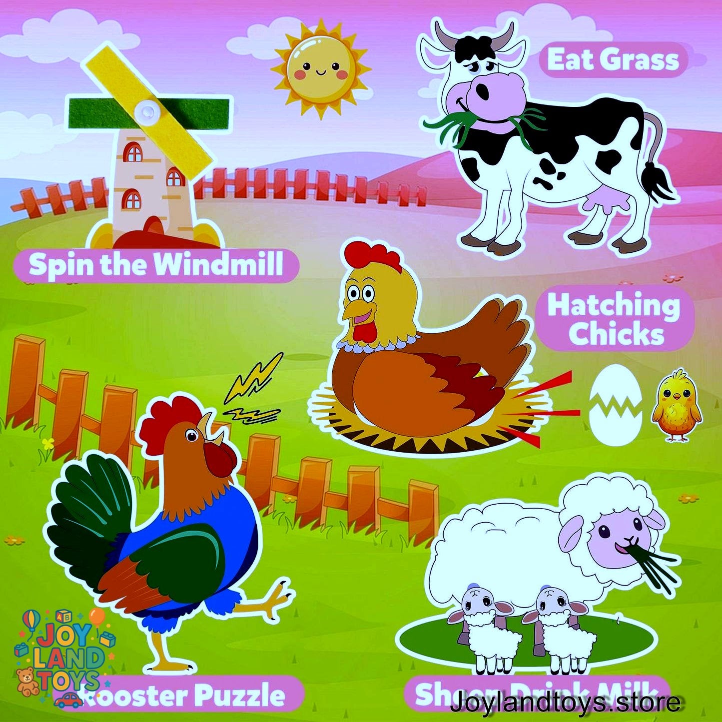 Joy Land Toys – 22-in-1 Montessori Farm Busy Book for Toddlers (Ages 1–3)