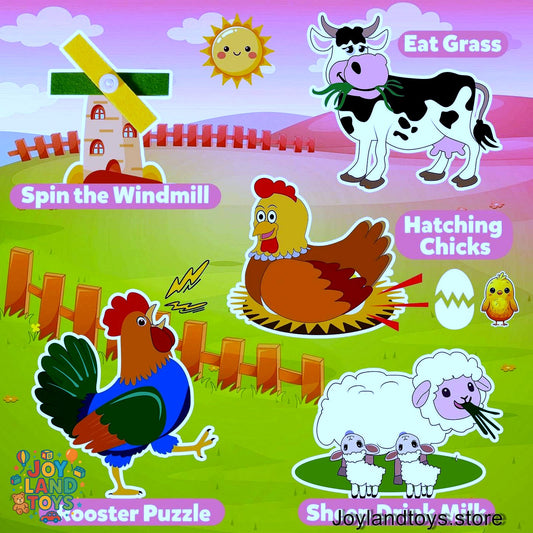 Joy Land Toys – 22-in-1 Montessori Farm Busy Book for Toddlers (Ages 1–3)