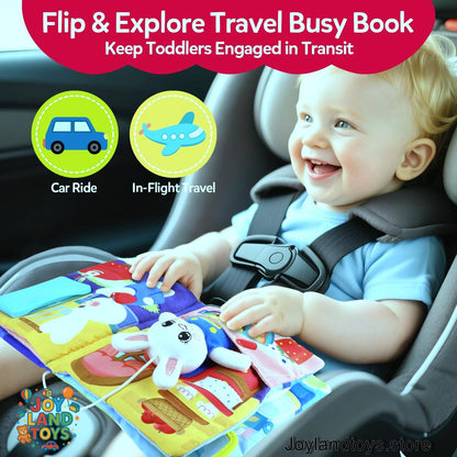 Joy Land Toys – 2-in-1 Interactive Set: Busy Book &amp; Always-There Bunny Friend