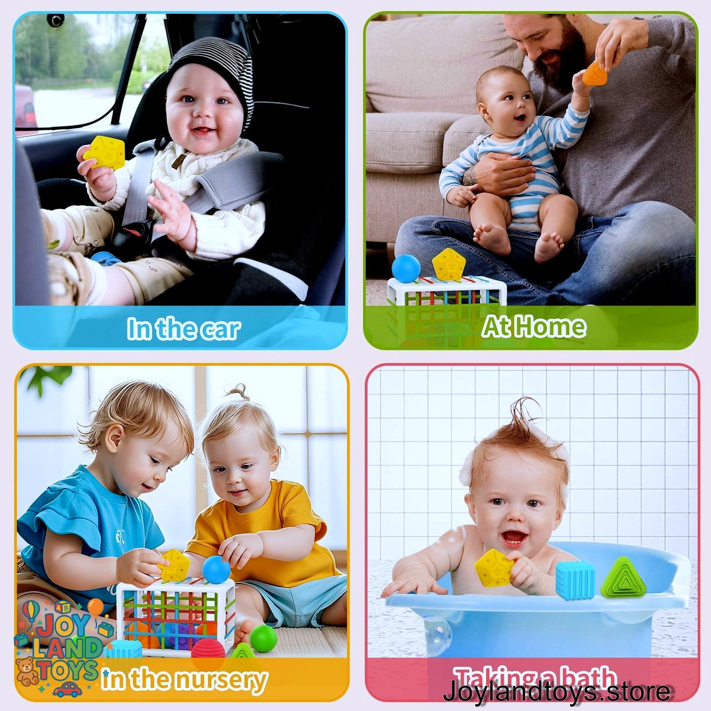 Joy Land Toys – Montessori Shape Sorter &amp; Sensory Baby Activity Cube (Educational Toy for 1–2 Year Olds)