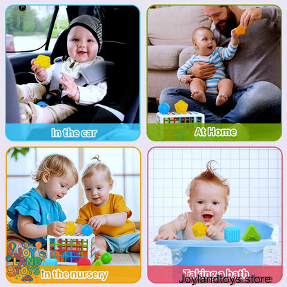 Joy Land Toys – Montessori Shape Sorter &amp; Sensory Baby Activity Cube (Educational Toy for 1–2 Year Olds)