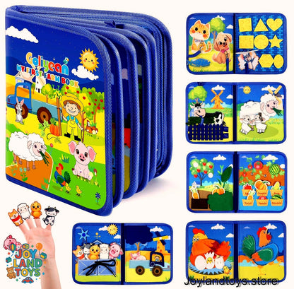 Joy Land Toys – 22-in-1 Montessori Farm Busy Book for Toddlers (Ages 1–3)