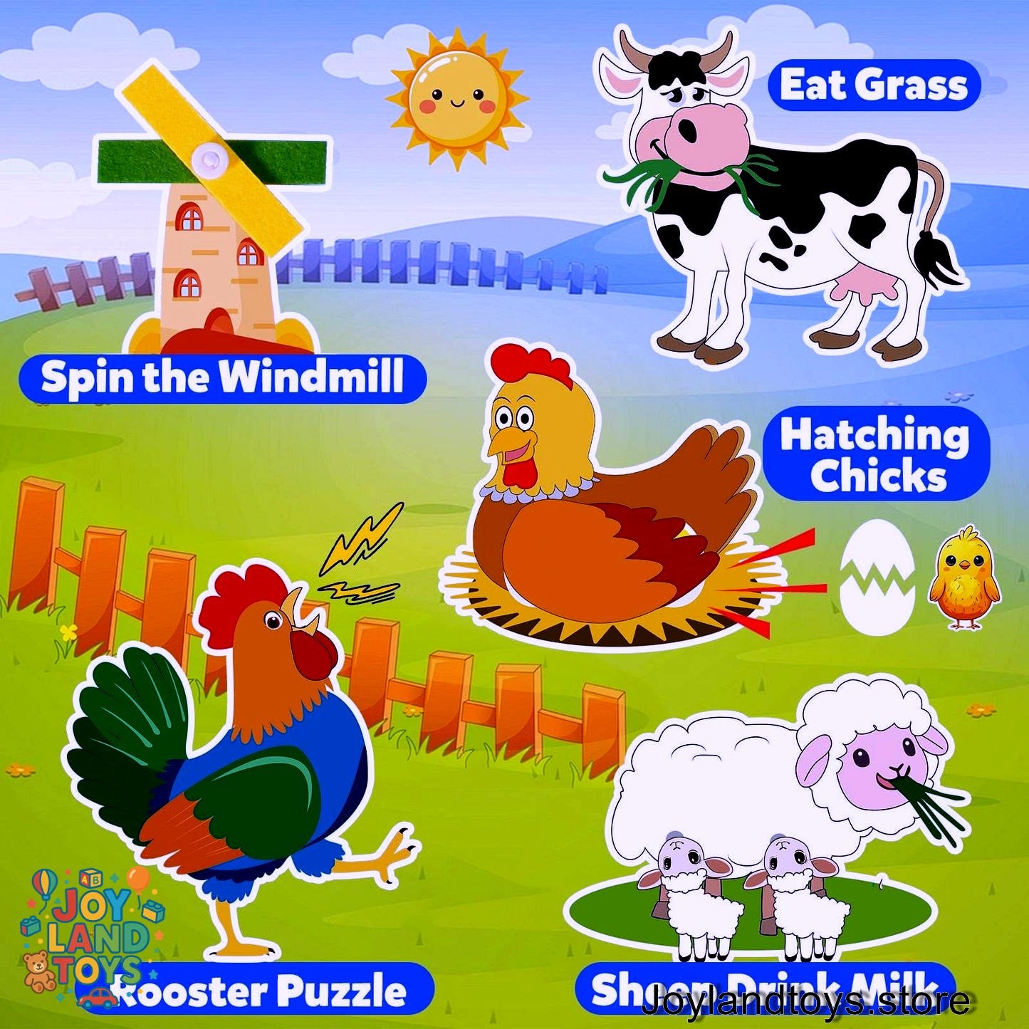 Joy Land Toys – 22-in-1 Montessori Farm Busy Book for Toddlers (Ages 1–3)