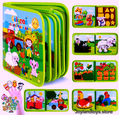 Joy Land Toys – 22-in-1 Montessori Farm Busy Book for Toddlers (Ages 1–3)