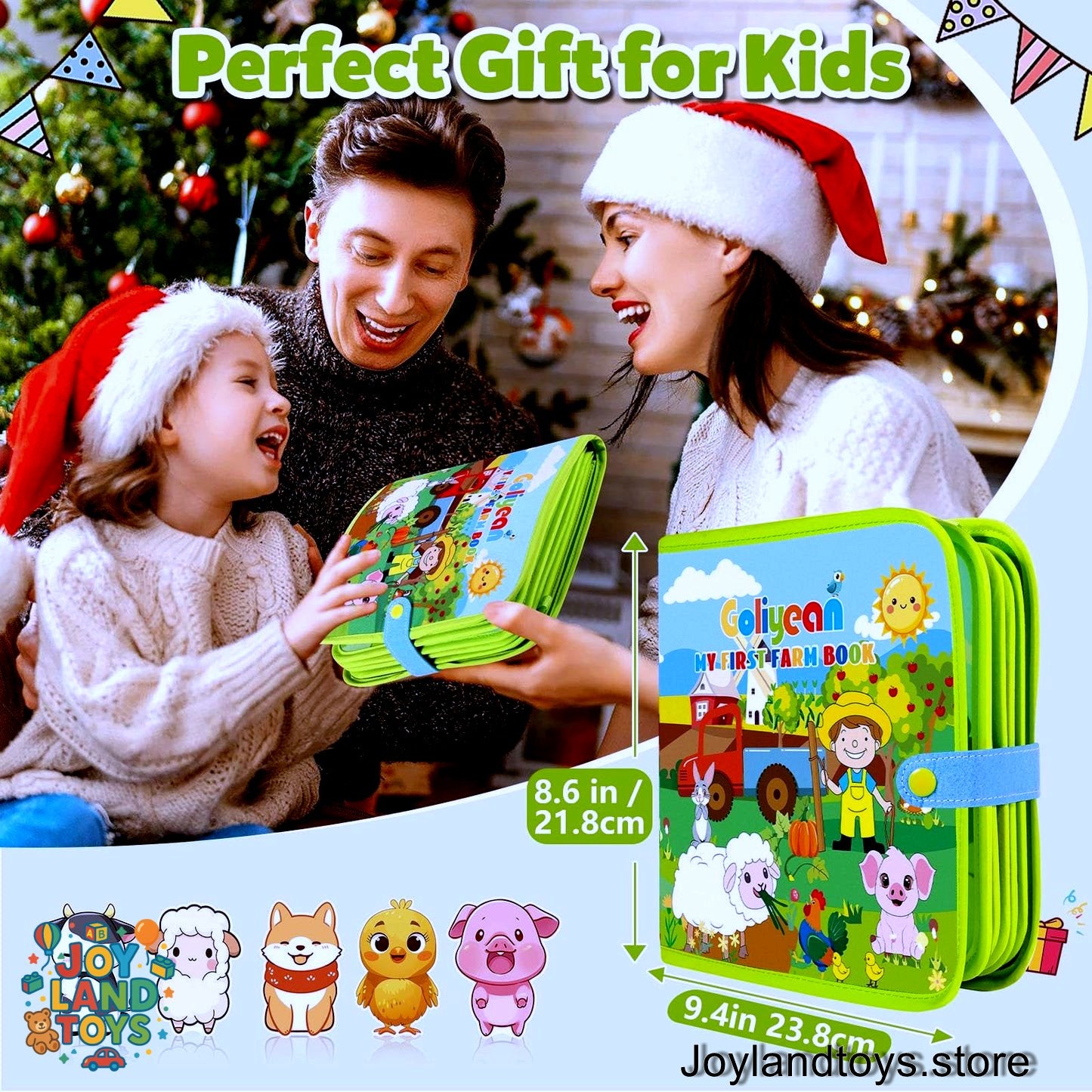 Joy Land Toys – 22-in-1 Montessori Farm Busy Book for Toddlers (Ages 1–3)