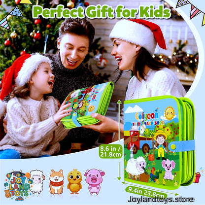 Joy Land Toys – 22-in-1 Montessori Farm Busy Book for Toddlers (Ages 1–3)