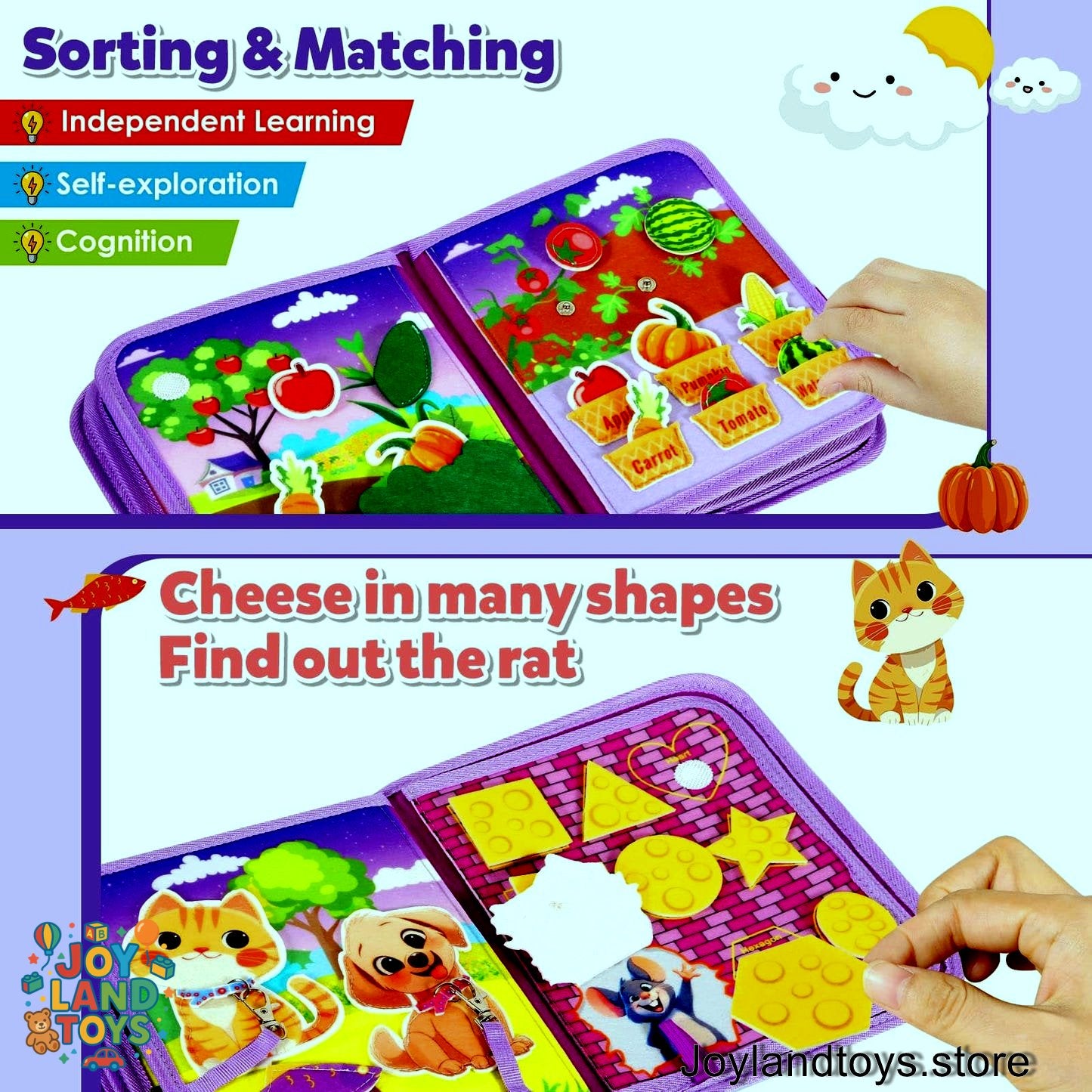 Joy Land Toys – 22-in-1 Montessori Farm Busy Book for Toddlers (Ages 1–3)