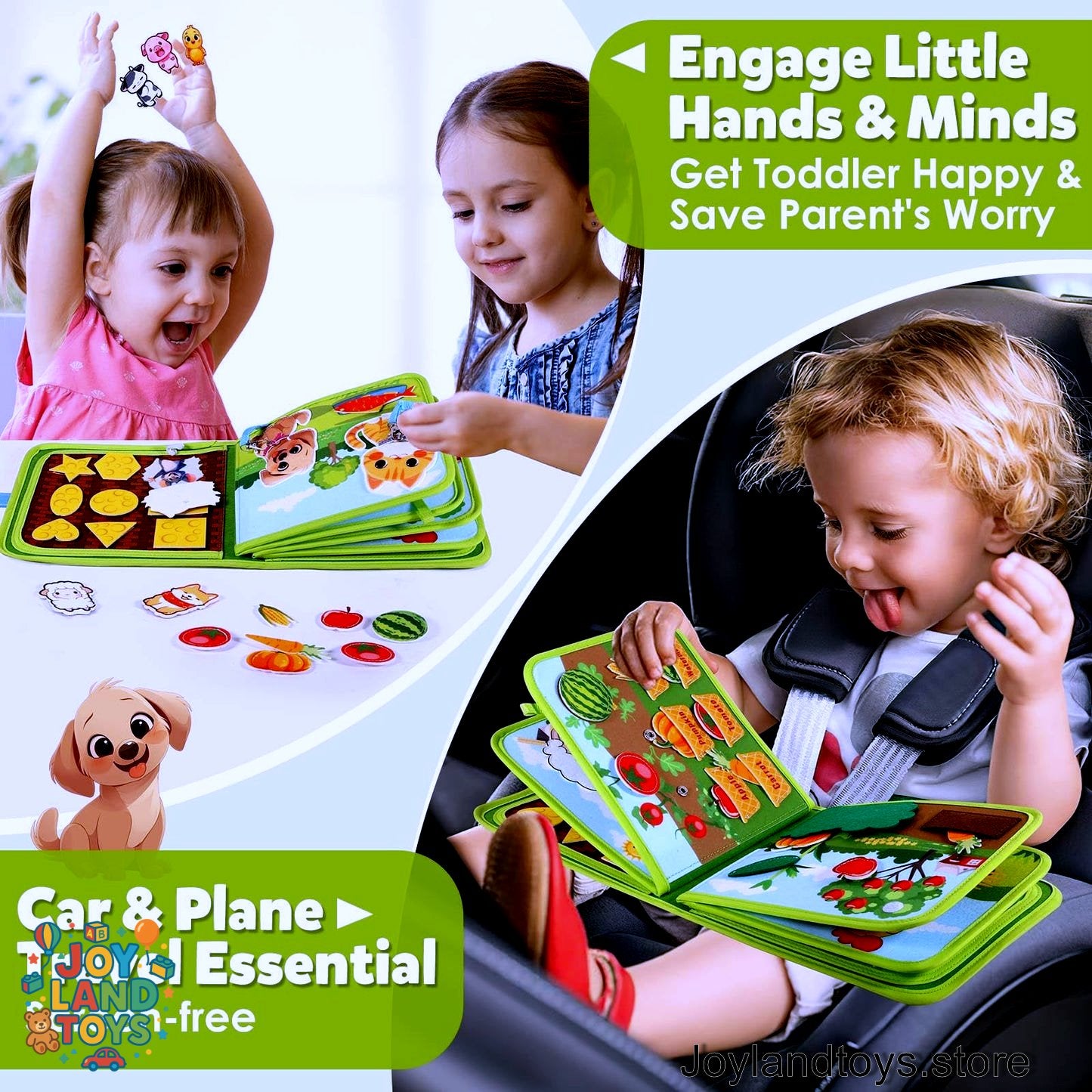 Joy Land Toys – 22-in-1 Montessori Farm Busy Book for Toddlers (Ages 1–3)