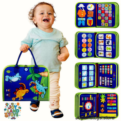 Joy Land Toys Montessori Busy Board for Toddlers – 26-in-1 Educational Learning Toy