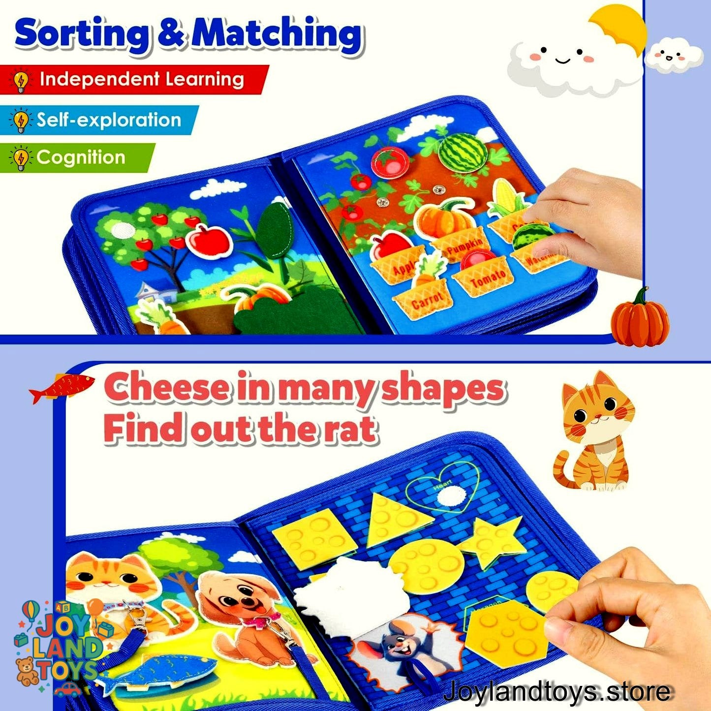 Joy Land Toys – 22-in-1 Montessori Farm Busy Book for Toddlers (Ages 1–3)