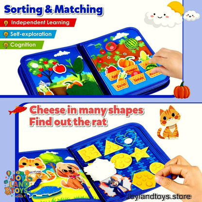 Joy Land Toys – 22-in-1 Montessori Farm Busy Book for Toddlers (Ages 1–3)
