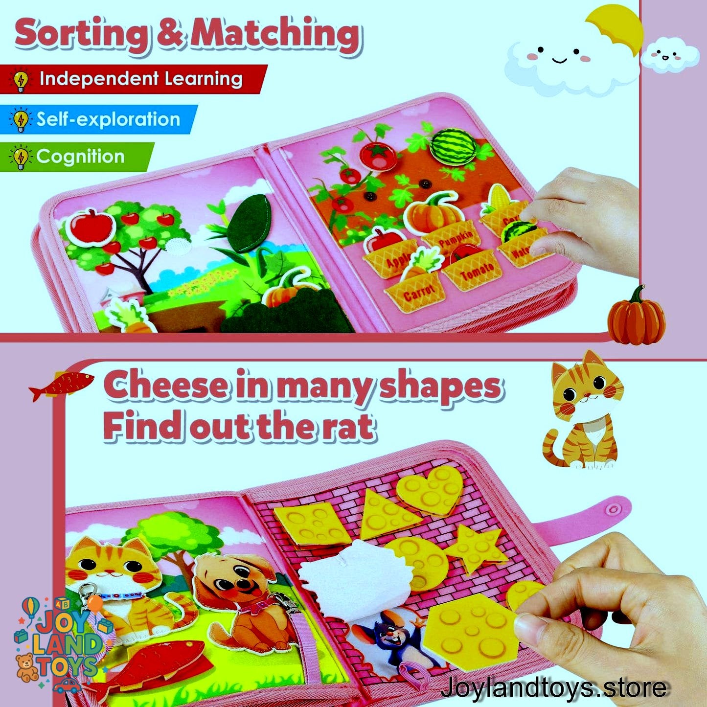 Joy Land Toys – 22-in-1 Montessori Farm Busy Book for Toddlers (Ages 1–3)