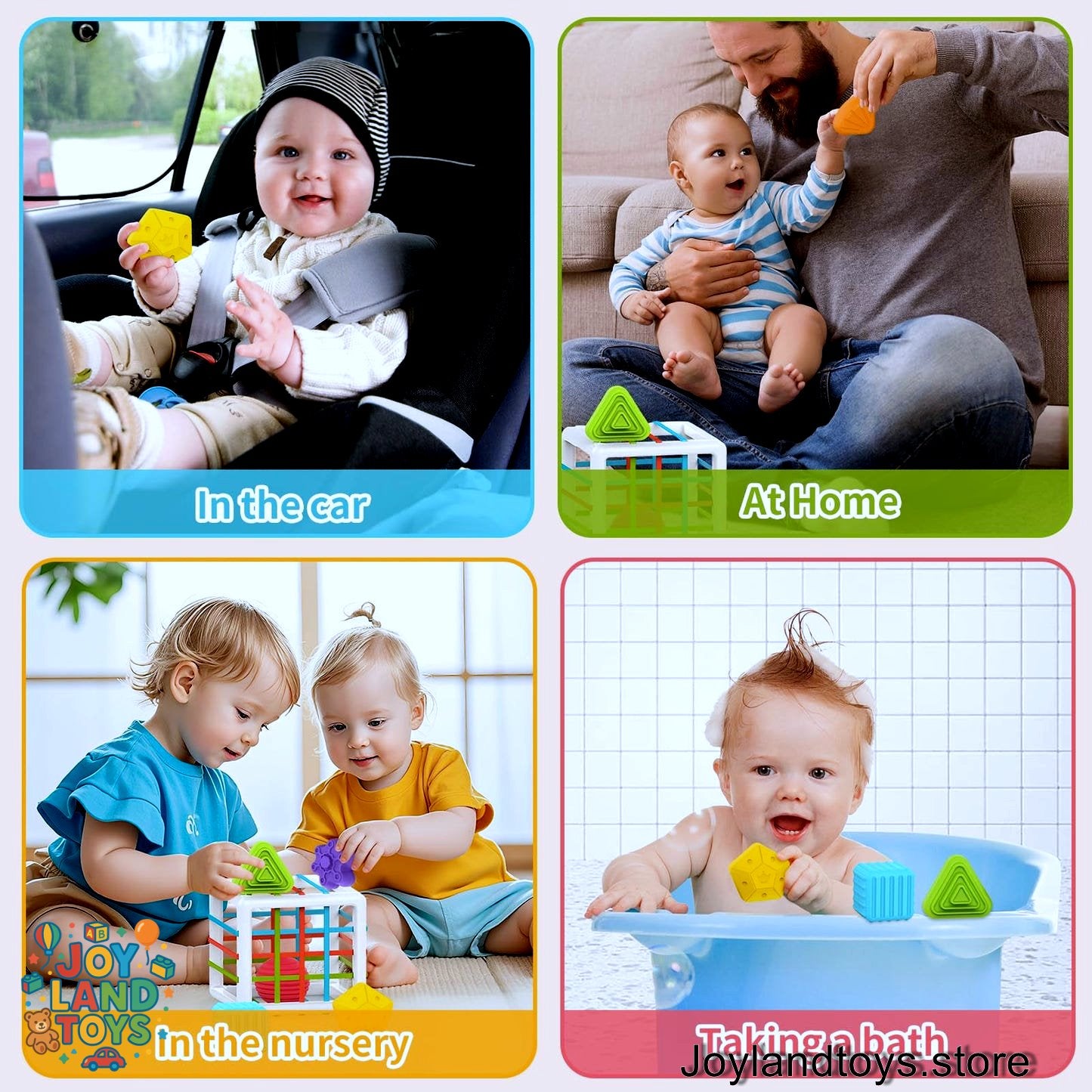 Joy Land Toys – Montessori Shape Sorter &amp; Sensory Baby Activity Cube (Educational Toy for 1–2 Year Olds)