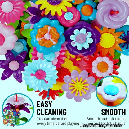 Joy Land Toys – 46 PCS Flower Garden Building Toy for Kids (STEM Educational Play Set)