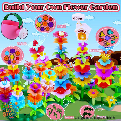 Joy Land Toys – 46 PCS Flower Garden Building Toy for Kids (STEM Educational Play Set)