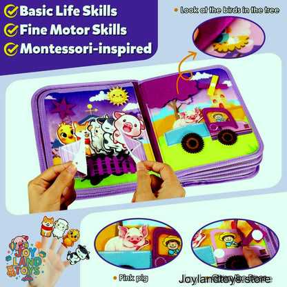 Joy Land Toys – 22-in-1 Montessori Farm Busy Book for Toddlers (Ages 1–3)