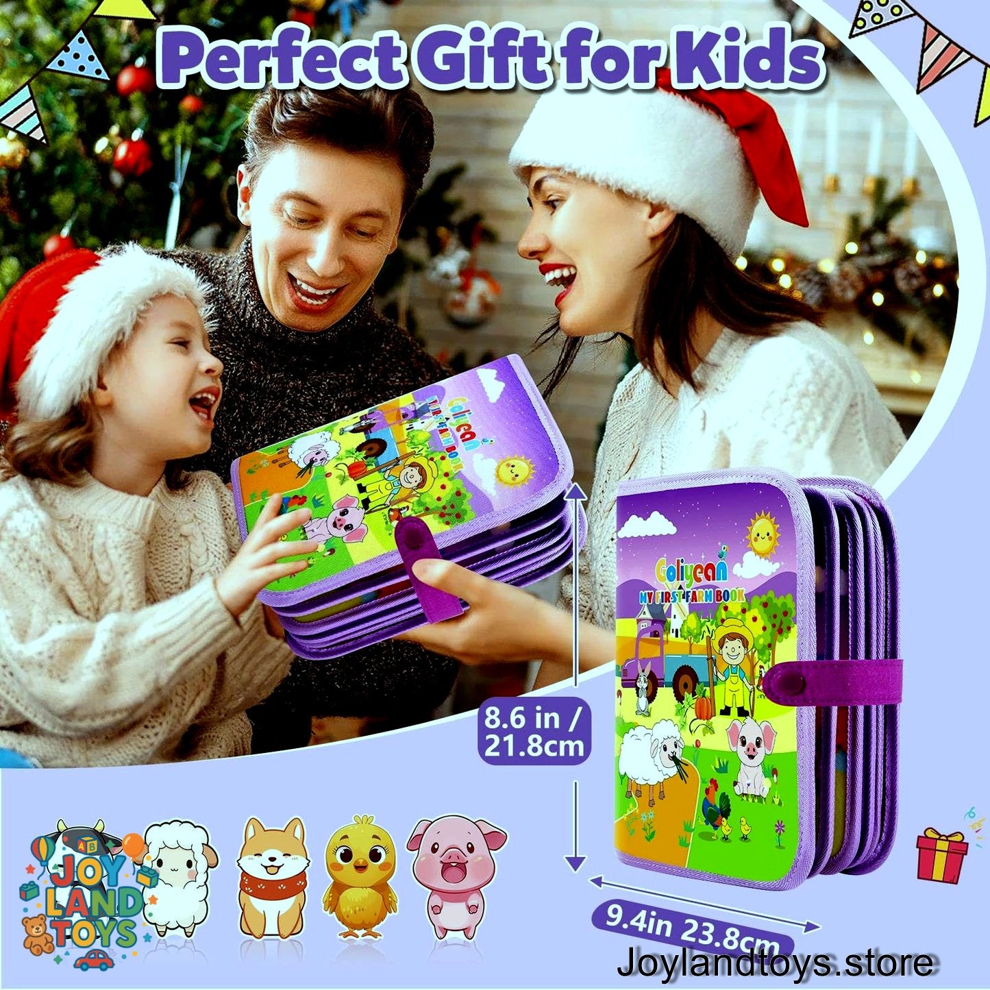 Joy Land Toys – 22-in-1 Montessori Farm Busy Book for Toddlers (Ages 1–3)