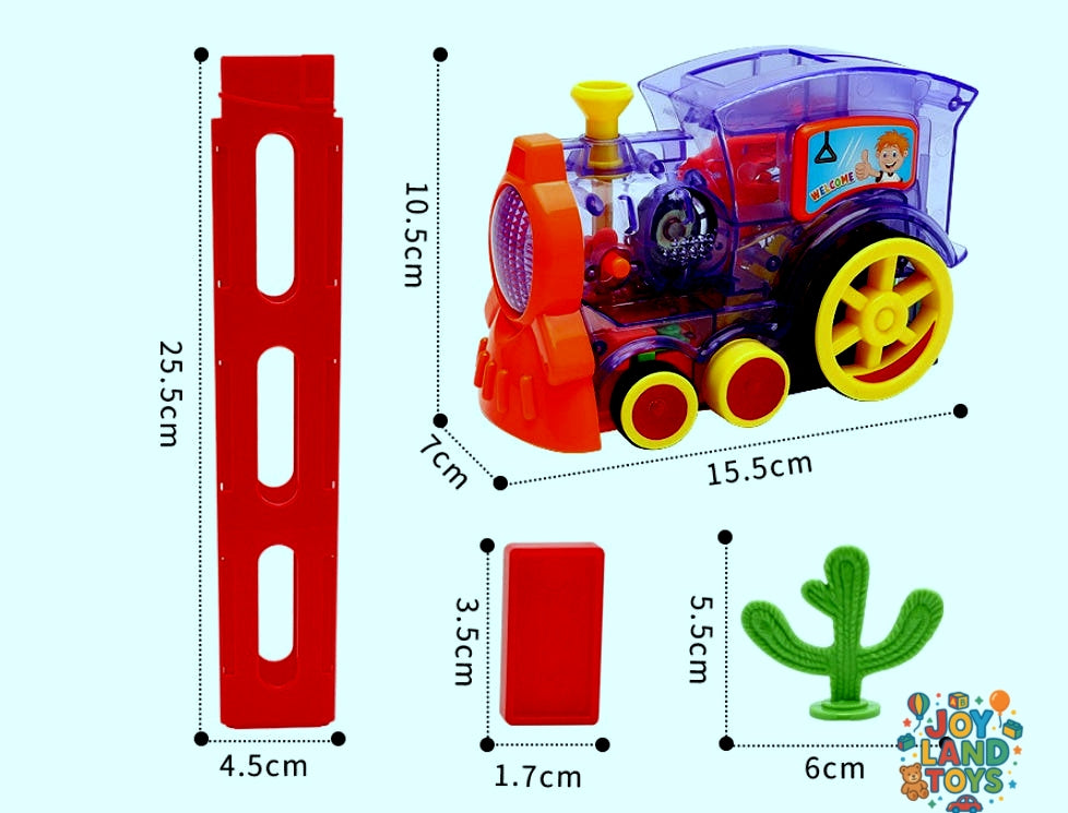 Joy Land Toys Domino Train Toys Baby Toys Car Puzzle Automatic Release Licensing Electric Building Blocks Train Toy