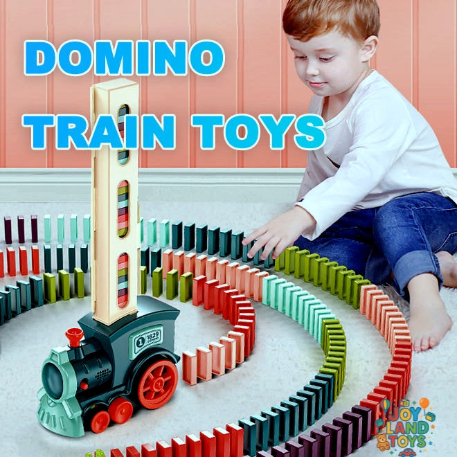 Joy Land Toys Domino Train Toys Baby Toys Car Puzzle Automatic Release Licensing Electric Building Blocks Train Toy