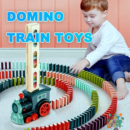 Joy Land Toys Domino Train Toys Baby Toys Car Puzzle Automatic Release Licensing Electric Building Blocks Train Toy