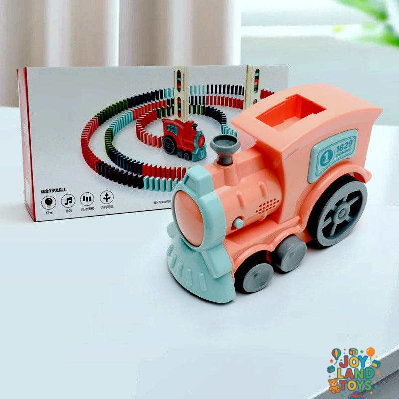 Joy Land Toys Domino Train Toys Baby Toys Car Puzzle Automatic Release Licensing Electric Building Blocks Train Toy