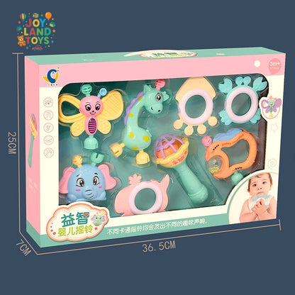 Joy Land Toys Baby Rattle 8-Piece Set – Sensory Development Toys for Infants