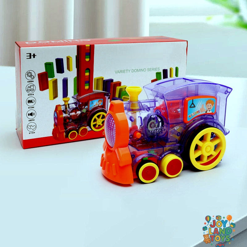 Joy Land Toys Domino Train Toys Baby Toys Car Puzzle Automatic Release Licensing Electric Building Blocks Train Toy