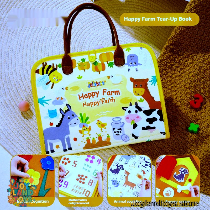 Joy Land Toys Tear Book – Soft Fabric Early Education Toy Set for Infants