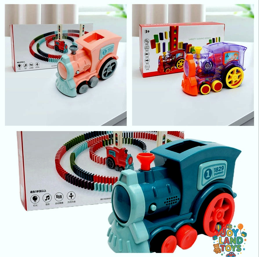 Joy Land Toys Domino Train Toys Baby Toys Car Puzzle Automatic Release Licensing Electric Building Blocks Train Toy