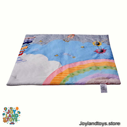 Joy Land Toys Baby Play Gym Mat – Tummy Time Activity Mat with 6 Sensory Toys