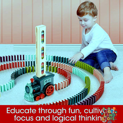 Joy Land Toys Domino Train Toys Baby Toys Car Puzzle Automatic Release Licensing Electric Building Blocks Train Toy